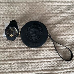 Versus Versace Black Round Wristlet Bag